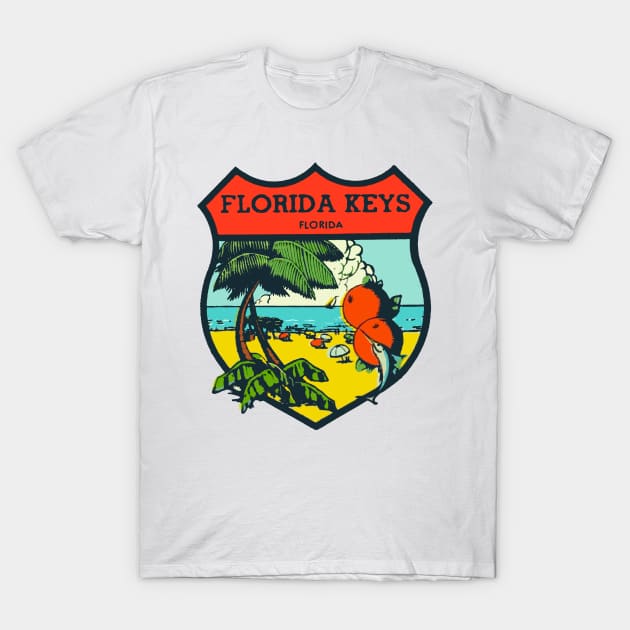 Vintage Florida Keys Decal T-Shirt by zsonn